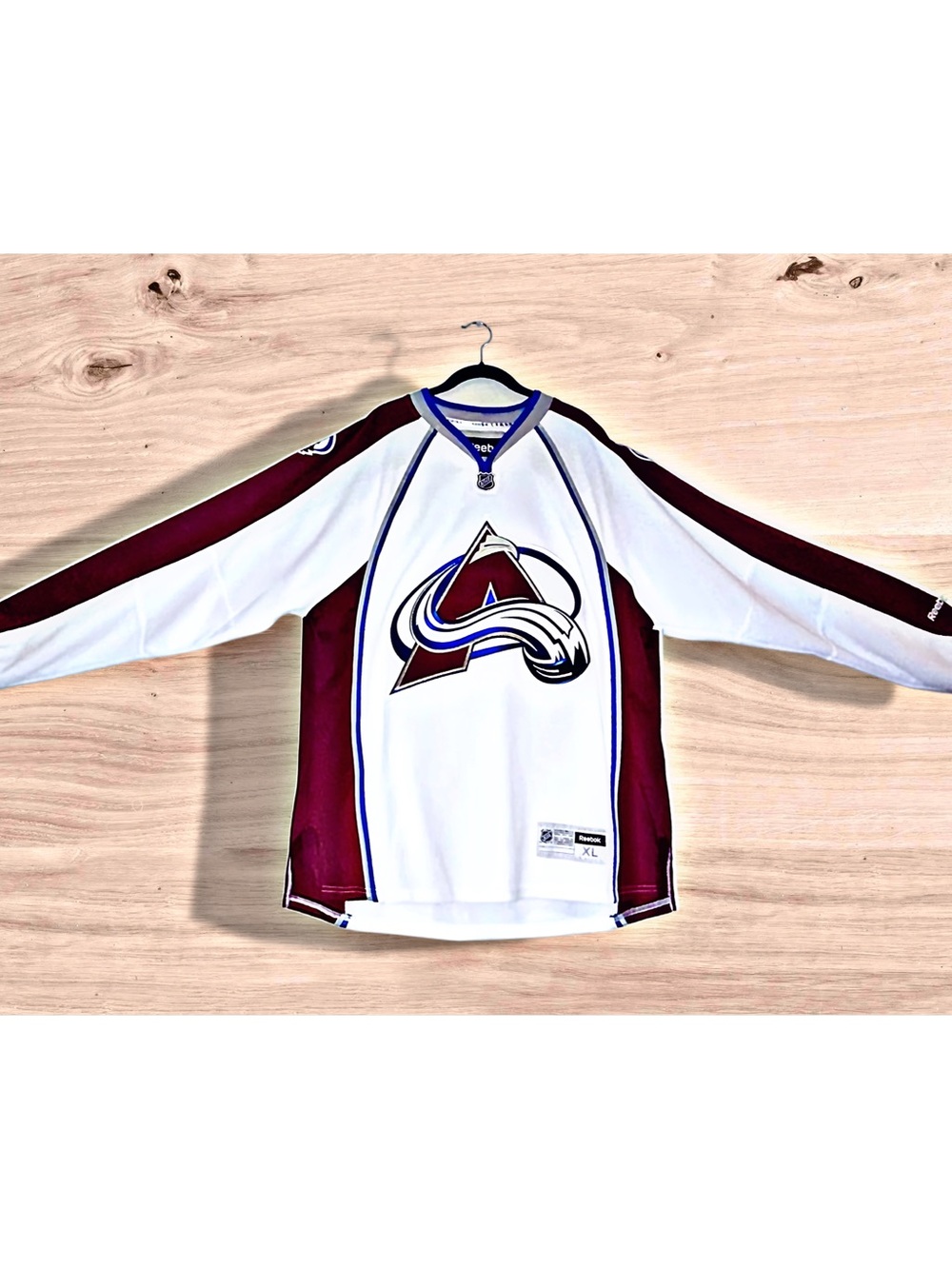 Colorado Avalanche Official NHL Reebok White & Burgundy Hockey Jersey